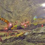 This photo shows mining of the cavern that will house the Second Avenue Subway's 72nd Street Station.